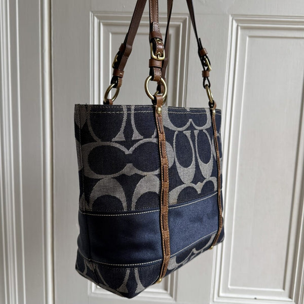 Coach Signature Denim Tote Bag