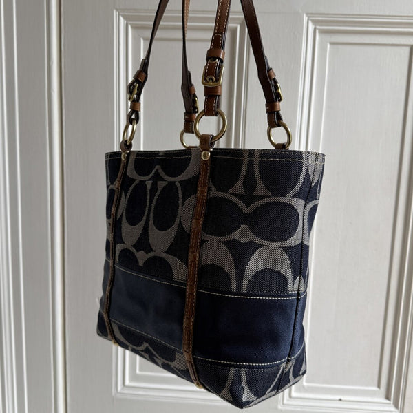 Coach Signature Denim Tote Bag