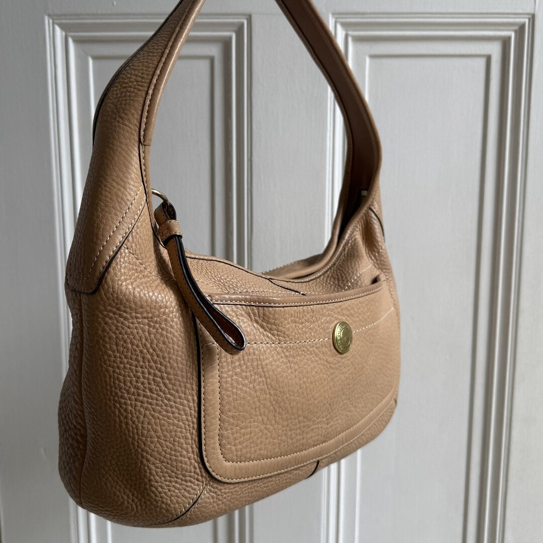 Coach Hobo Leather Beige Shoulder Bag