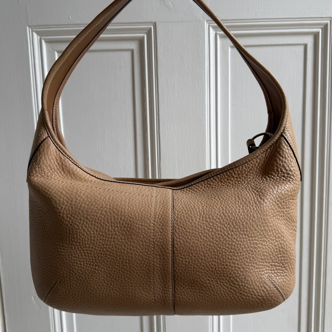 Coach Hobo Leather Beige Shoulder Bag
