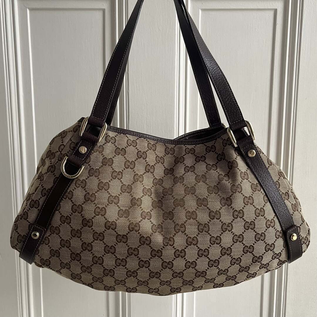 Gucci GG Canvas Abbey Brown Tote Bag