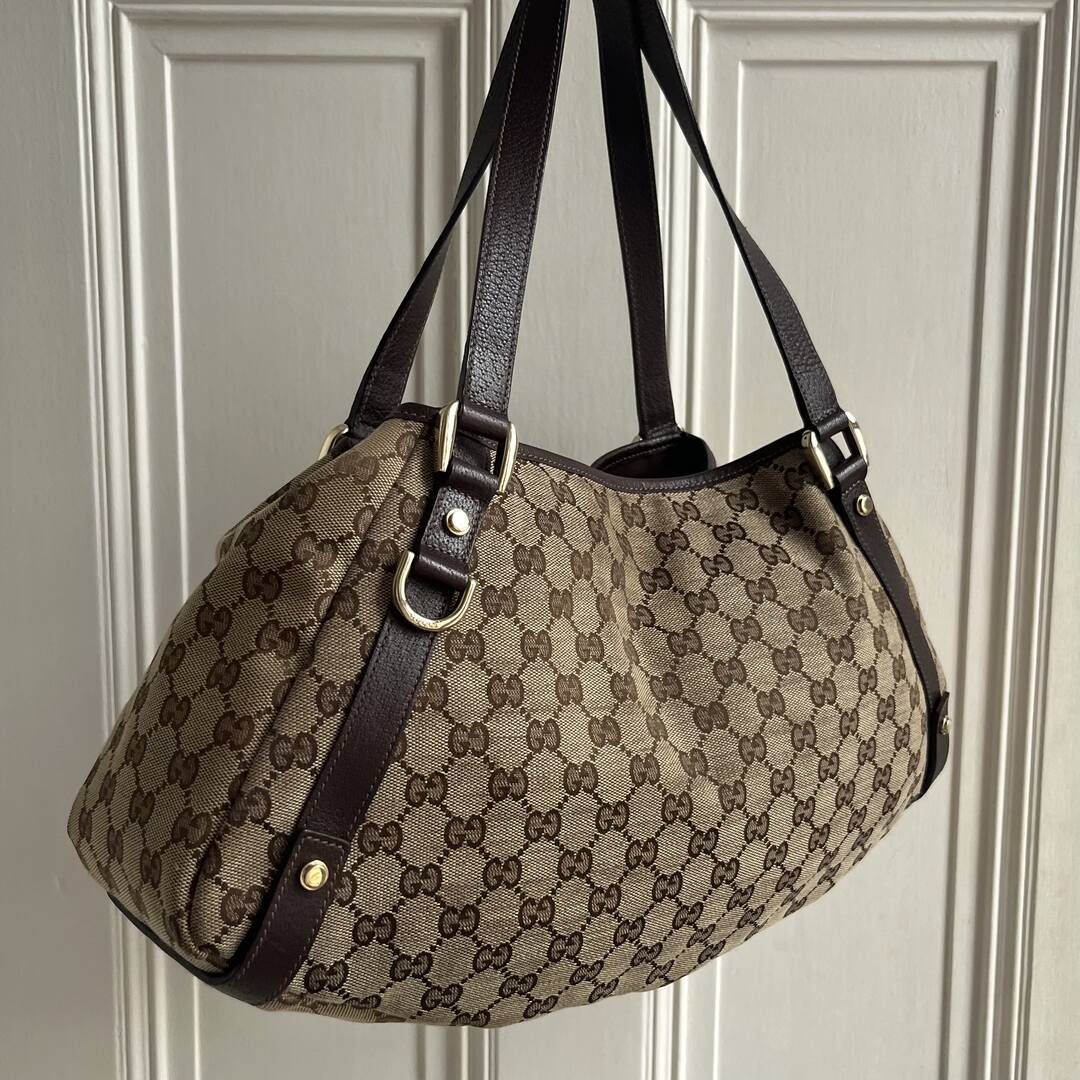 Gucci GG Canvas Abbey Brown Tote Bag