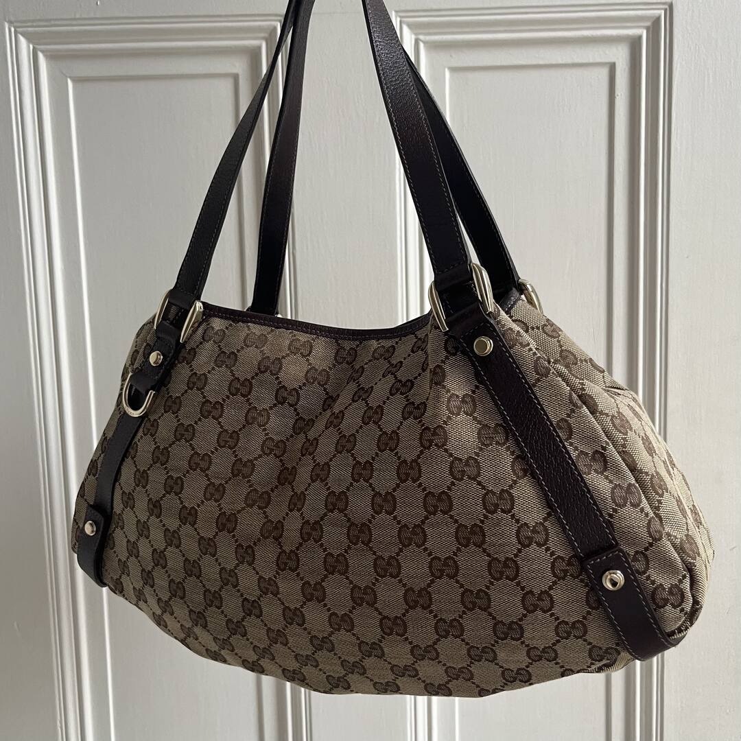 Gucci GG Canvas Abbey Brown Tote Bag