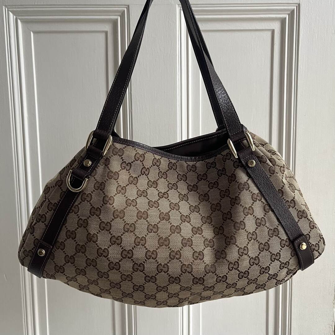 Gucci GG Canvas Abbey Brown Tote Bag