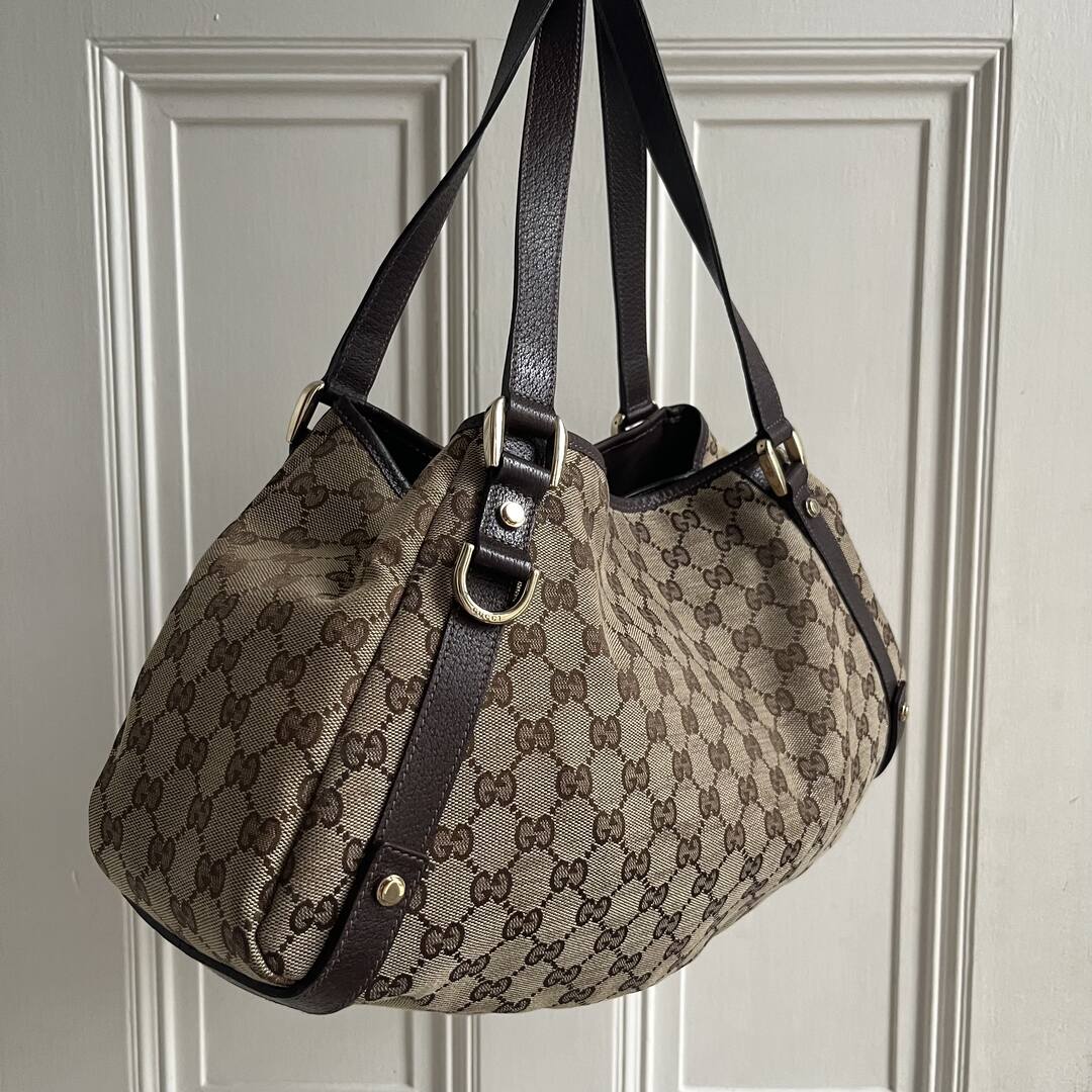 Gucci GG Canvas Abbey Brown Tote Bag