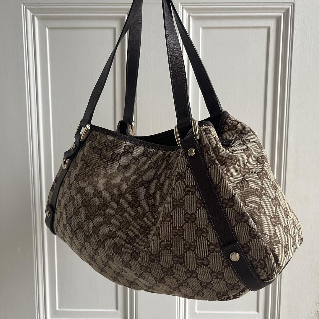 Gucci GG Canvas Abbey Brown Tote Bag