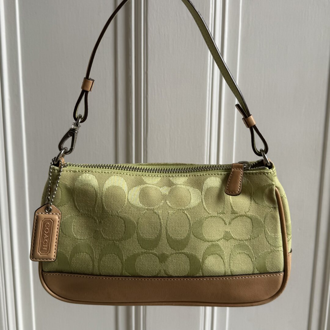 Coach Signature Demi Green Shoulder Bag