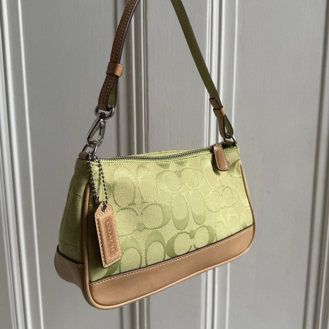 Coach Signature Demi Green Shoulder Bag