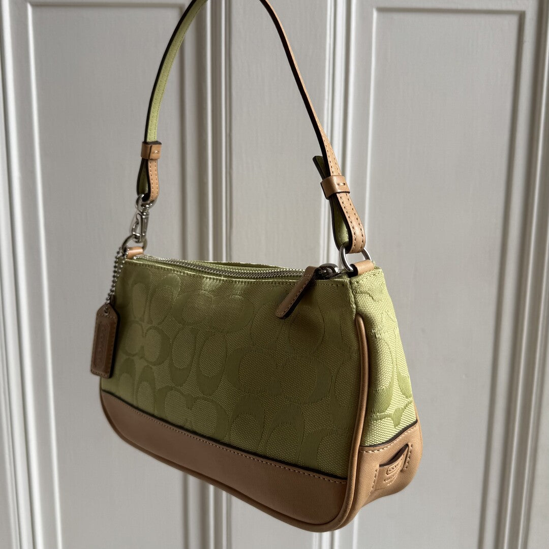 Coach Signature Demi Green Shoulder Bag