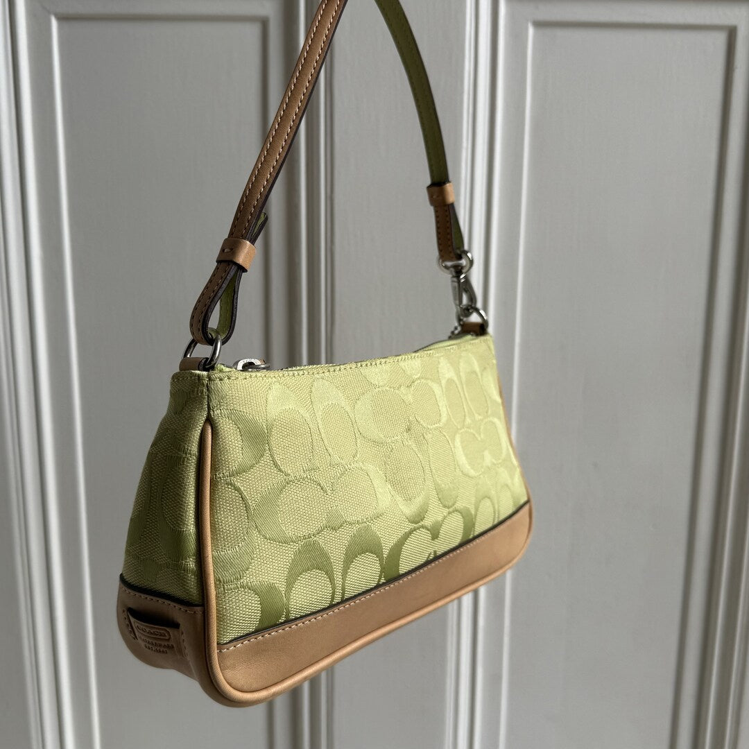 Coach Signature Demi Green Shoulder Bag