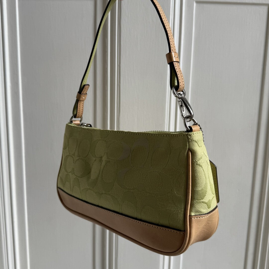Coach Signature Demi Green Shoulder Bag