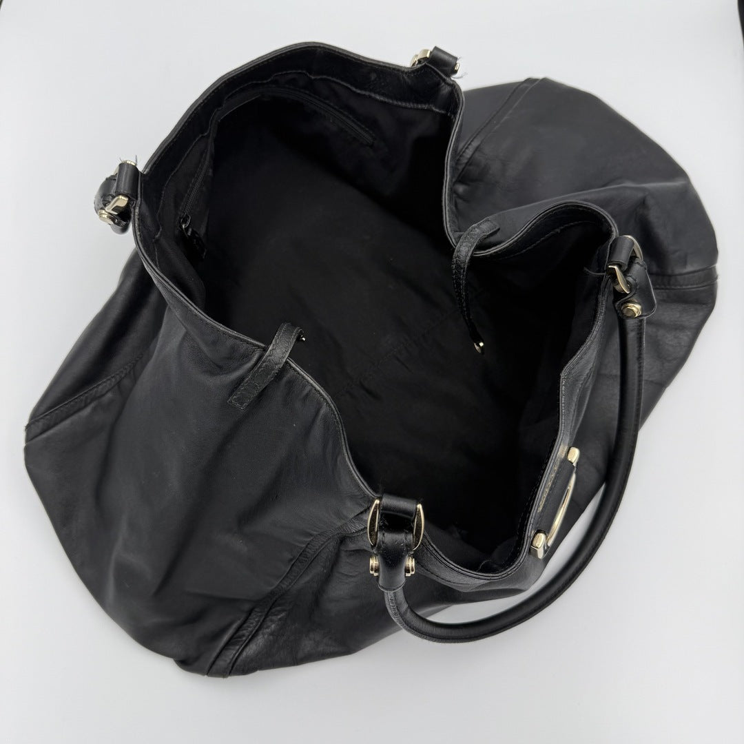 Gucci Abbey Black Leather Tote Bag