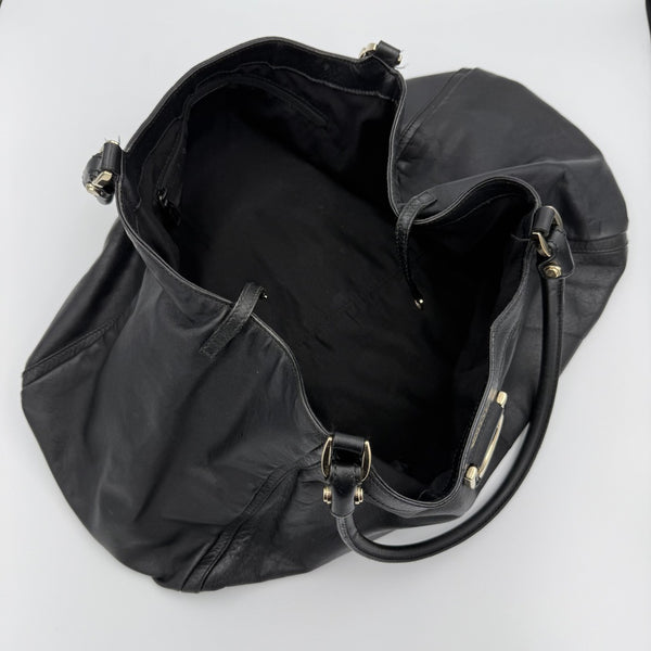 Gucci Abbey Black Leather Tote Bag