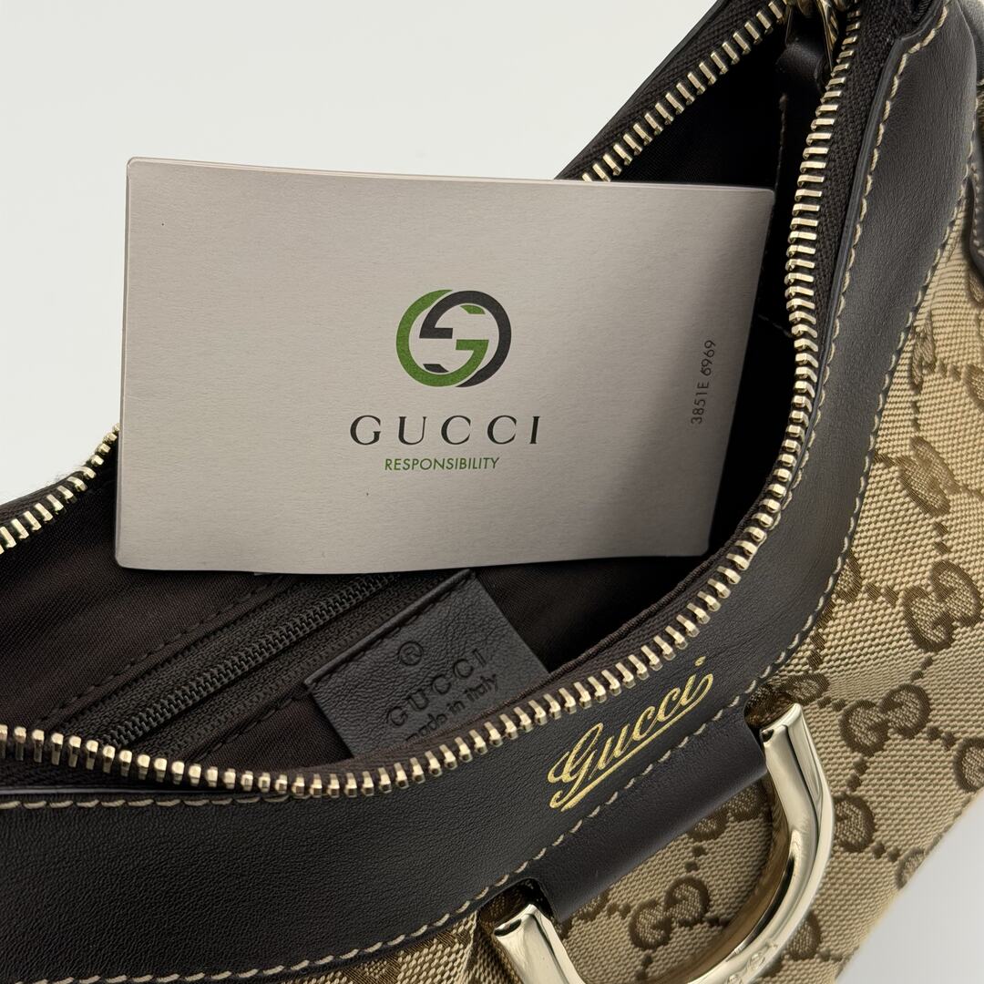 Gucci GG Canvas Abbey Brown Shoulder Bag