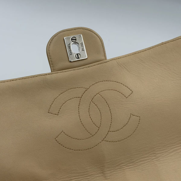 90s Chanel Matelasse Flap Chain Silver Beige Shoulder Bag