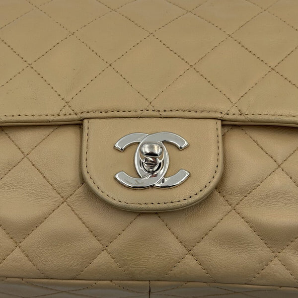 90s Chanel Matelasse Flap Chain Silver Beige Shoulder Bag