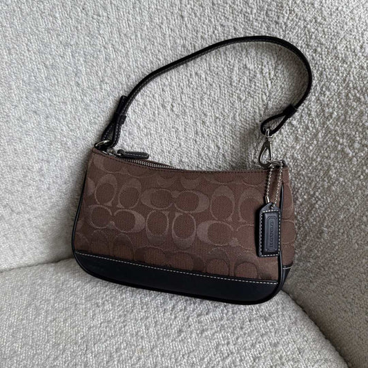 Coach Signature Demi Brown Shoulder Bag