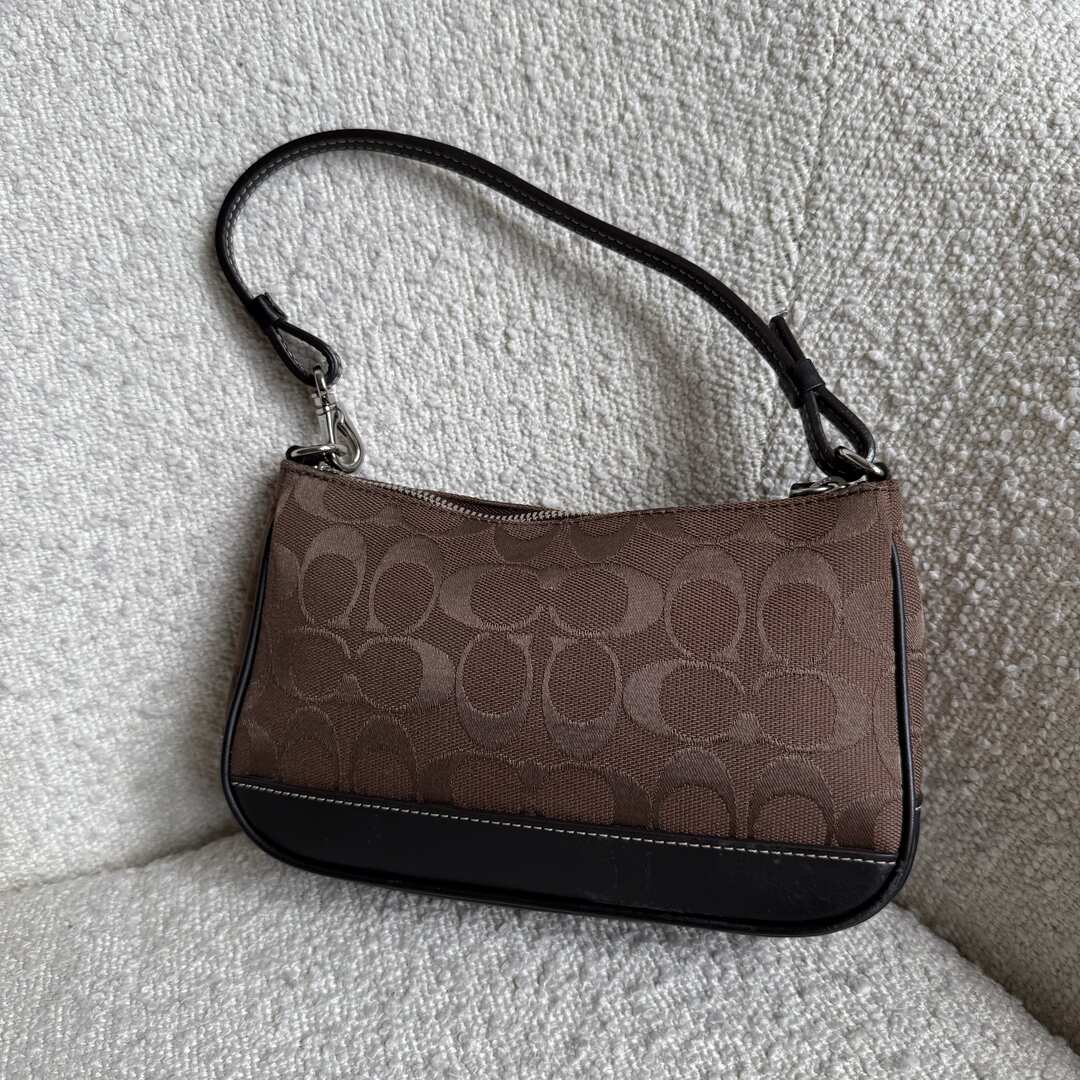 Coach Signature Demi Brown Shoulder Bag