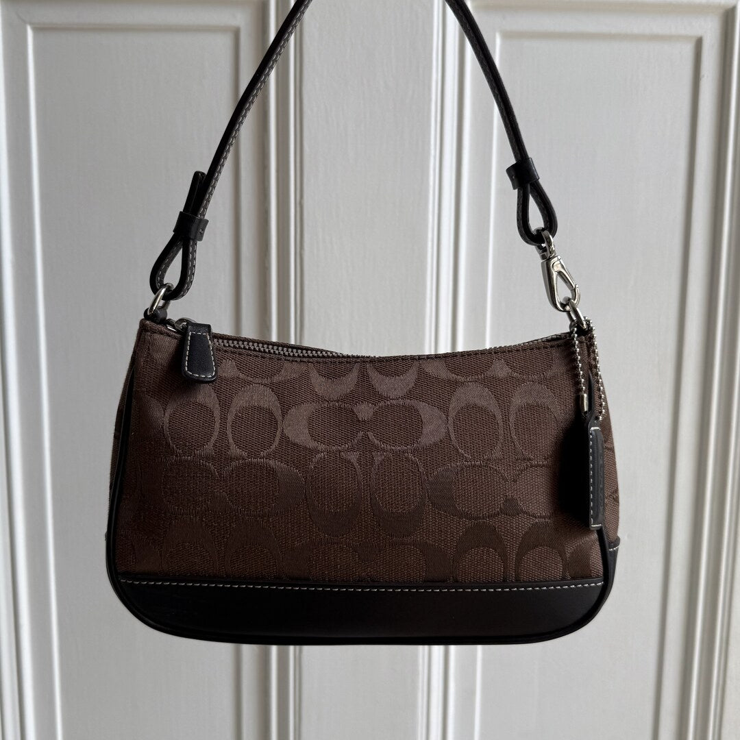 Coach Signature Demi Brown Shoulder Bag