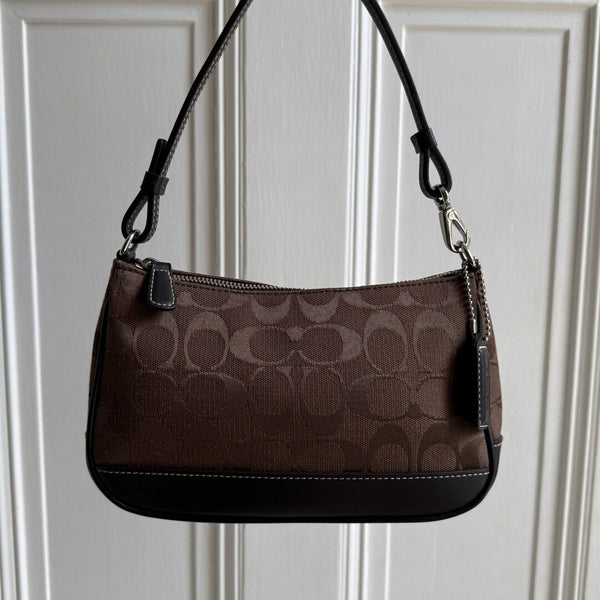 Coach Signature Demi Brown Shoulder Bag