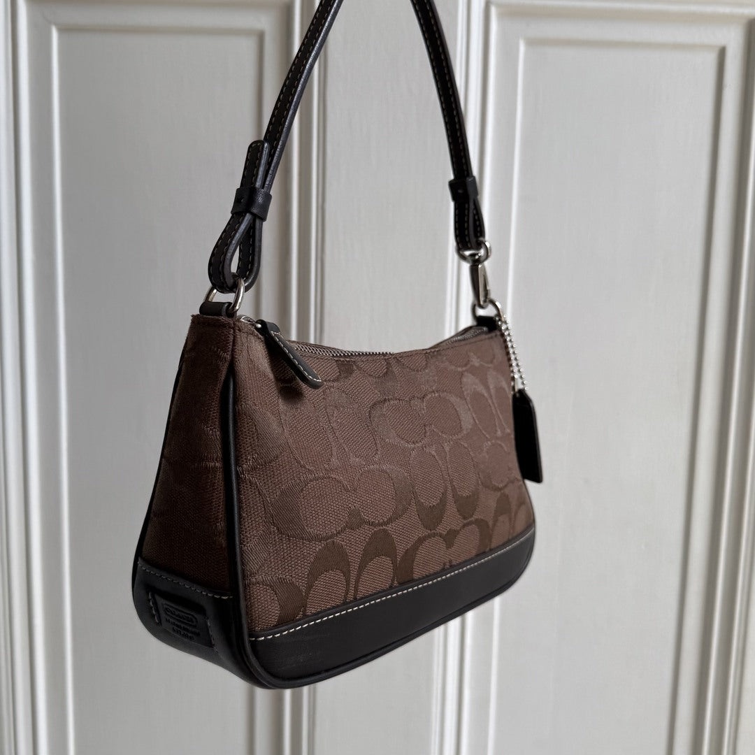 Coach Signature Demi Brown Shoulder Bag