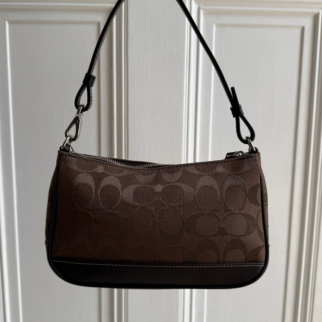 Coach Signature Demi Brown Shoulder Bag