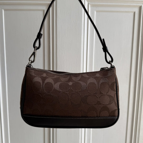 Coach Signature Demi Brown Shoulder Bag