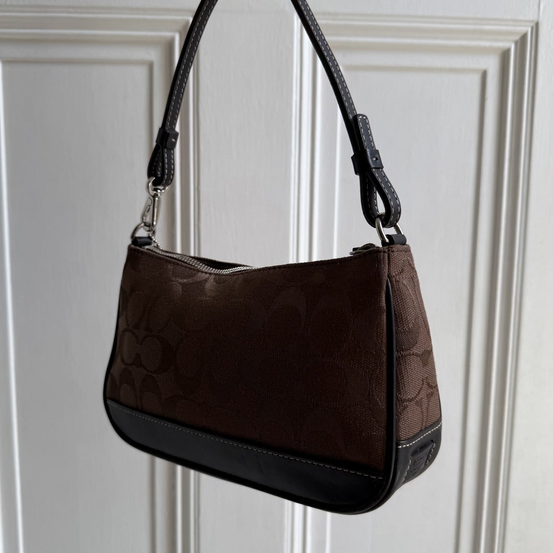 Coach Signature Demi Brown Shoulder Bag