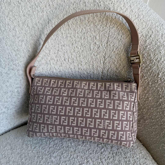 Fendi Zucchino Light Pink Shoulder Bag