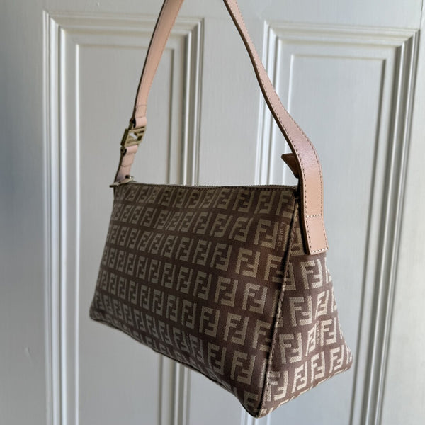 Fendi Zucchino Light Pink Shoulder Bag