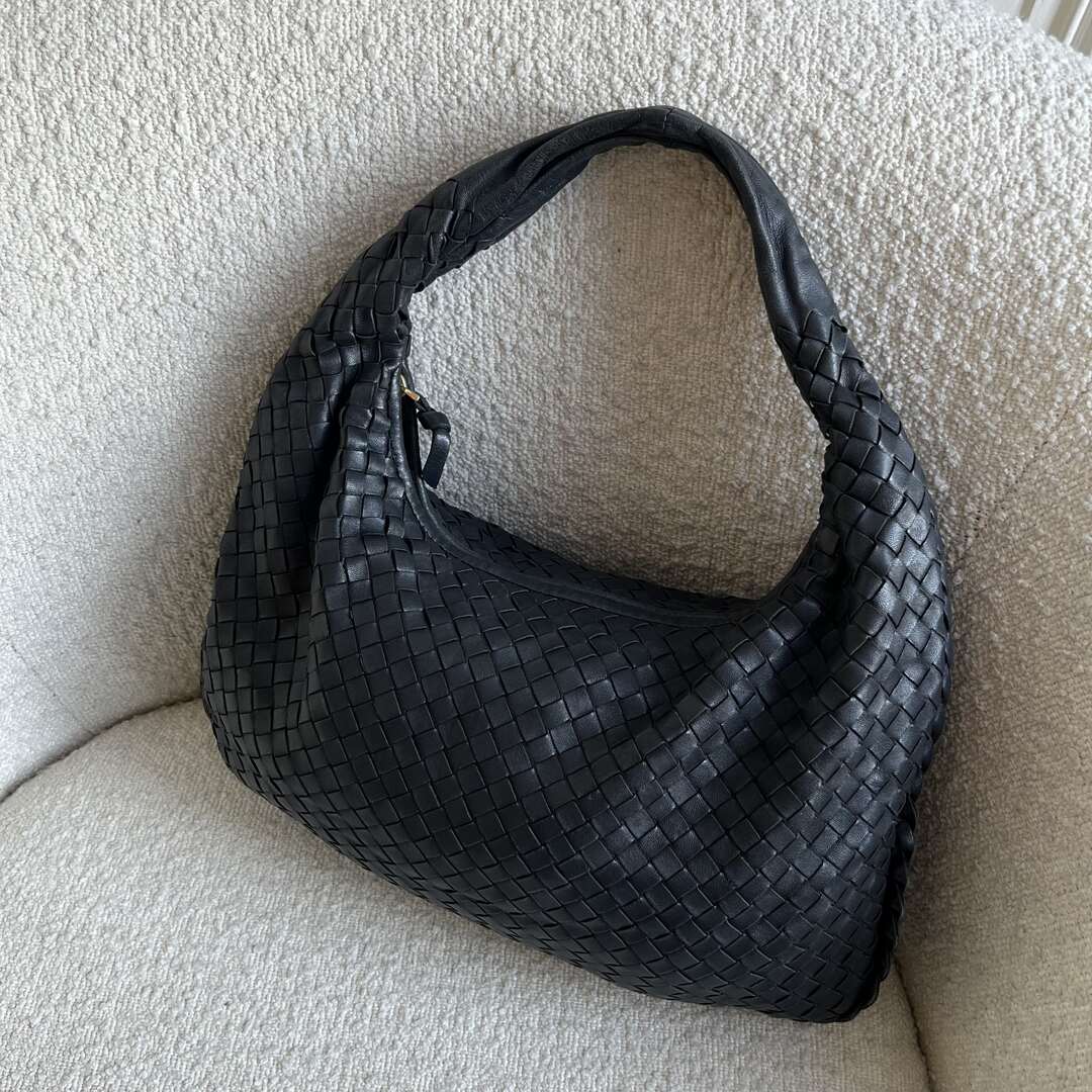 Bottega Veneta Intrecciato Hobo Black Bag