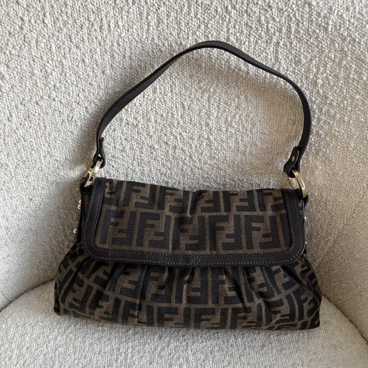 Fendi Zucca Flap Shoulder Bag