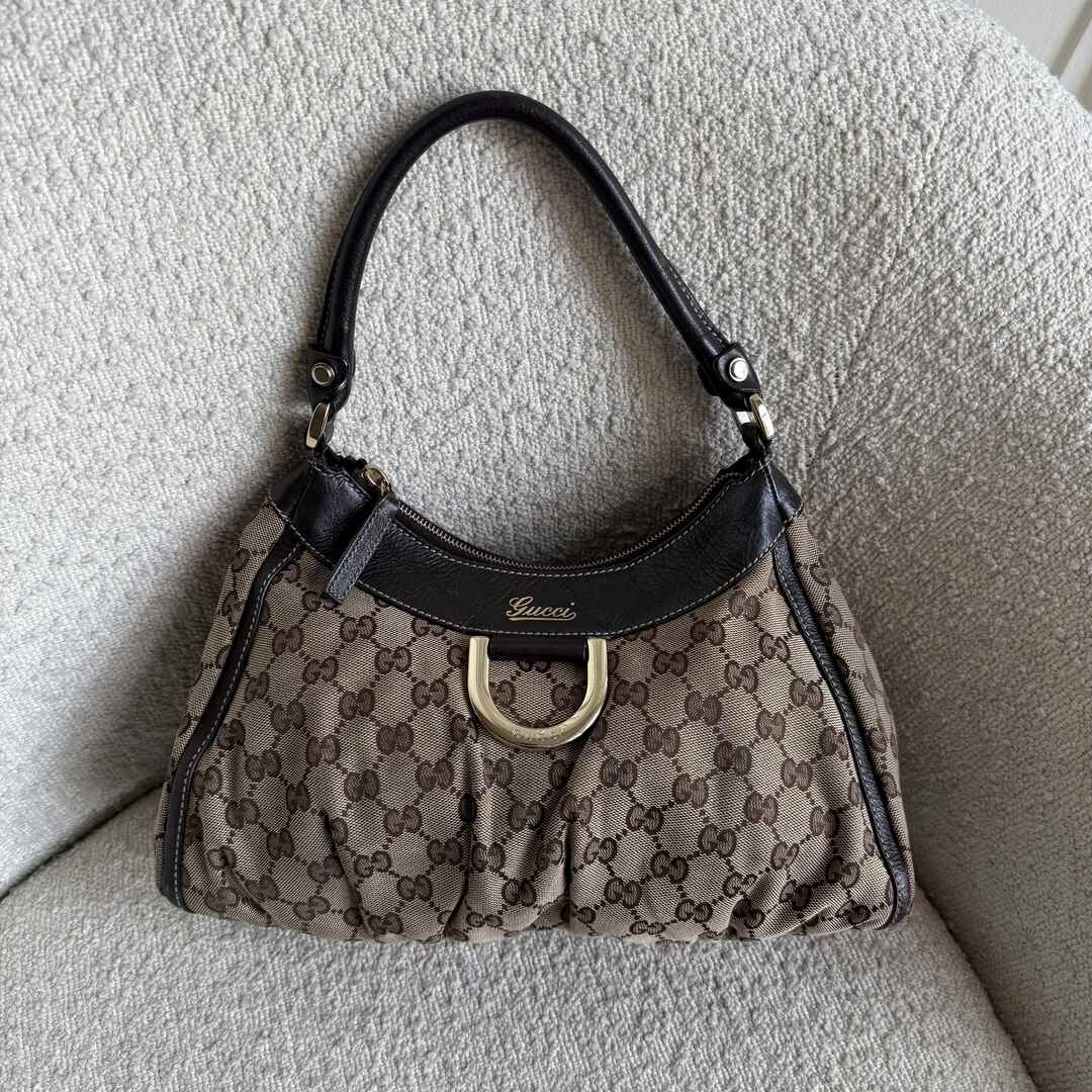 Gucci GG Canvas Abbey Brown Shoulder Bag