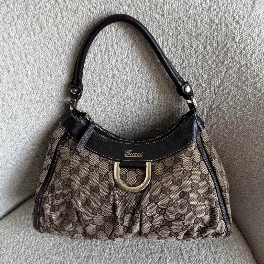 Gucci GG Canvas Abbey Brown Shoulder Bag
