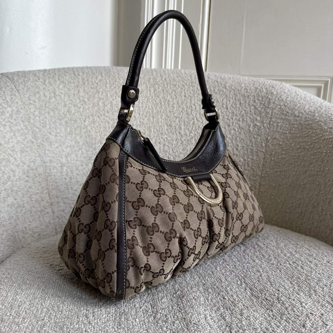 Gucci GG Canvas Abbey Brown Shoulder Bag