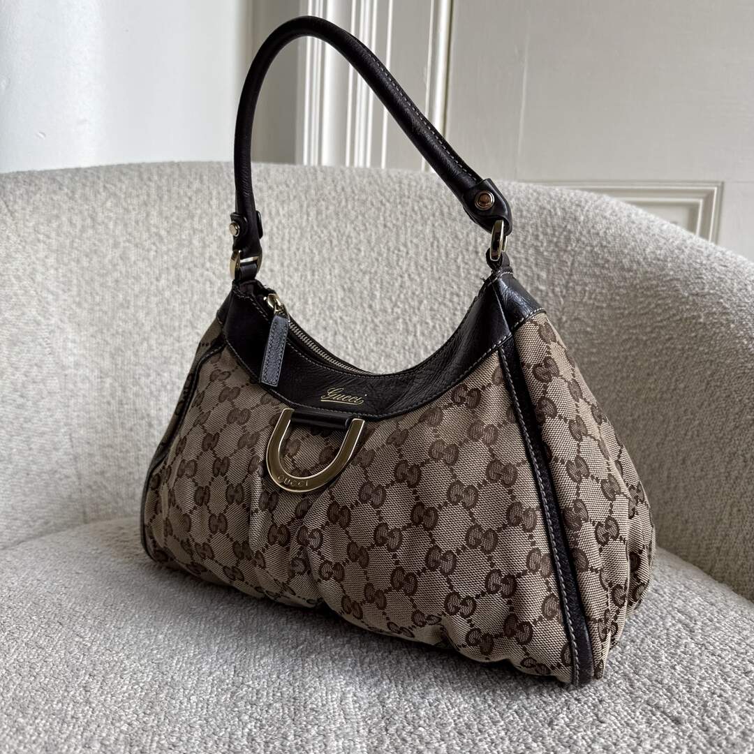 Gucci GG Canvas Abbey Brown Shoulder Bag