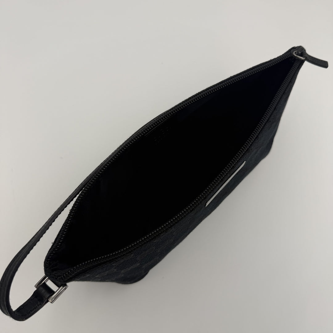 Gucci GG Monogram Black Boat Pochette Handbag