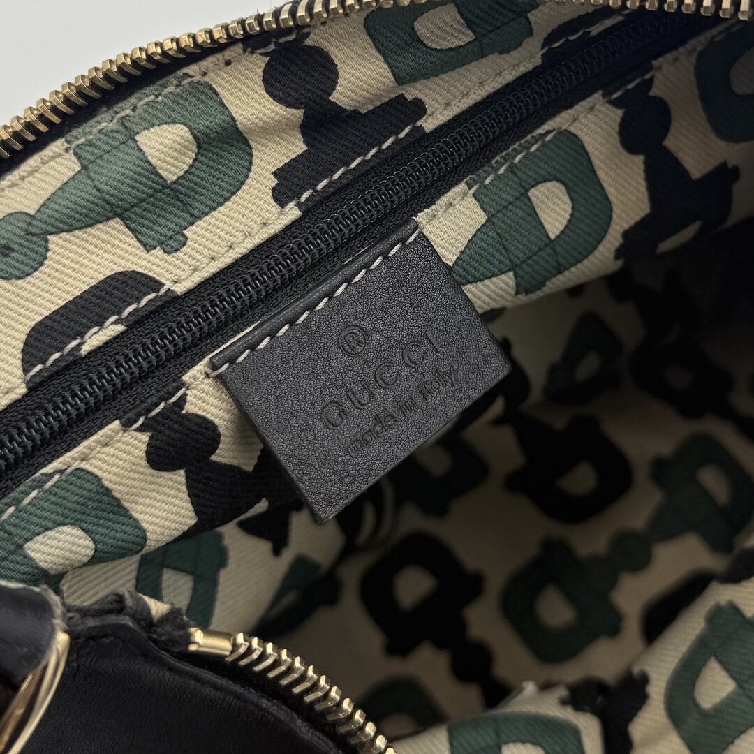 Gucci Guccissima Abbey Leather Black Shoulder Bag