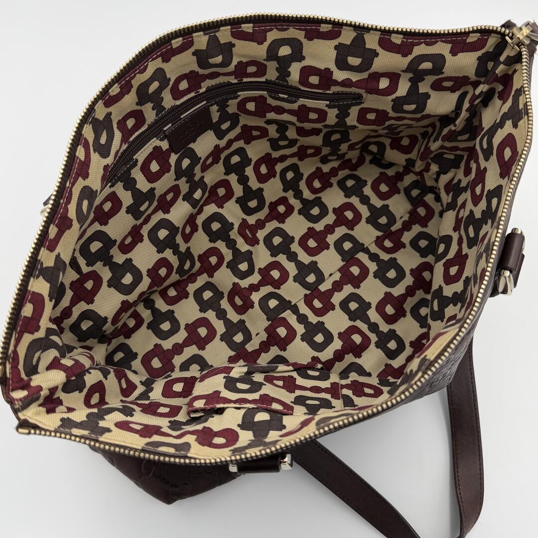 Gucci Guccissima Abbey Brown Leather Shoulder Bag
