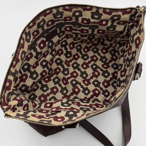 Gucci Guccissima Abbey Brown Leather Shoulder Bag
