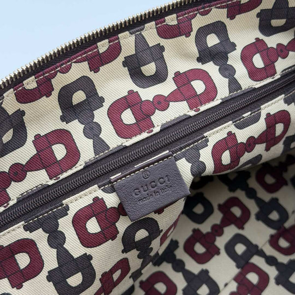 Gucci Guccissima Abbey Brown Leather Shoulder Bag