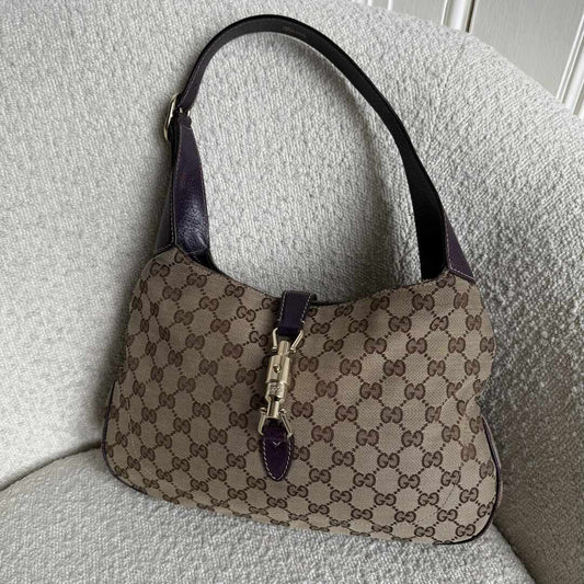 Gucci GG Jackie Hobo Purple Shoulder Bag