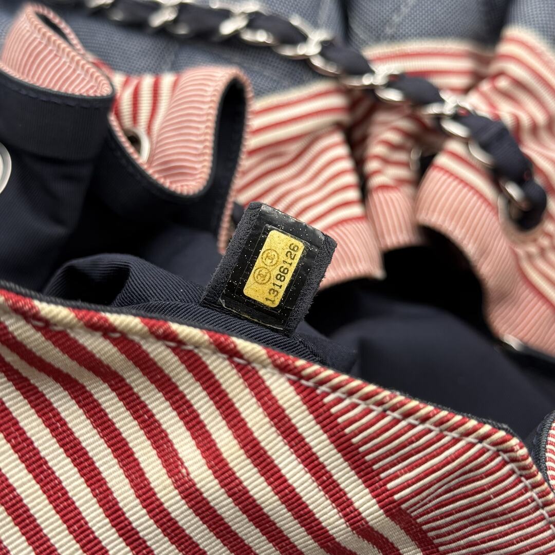 2009 Chanel CC Quilted Stitch Denim Chain Shoulder Bag