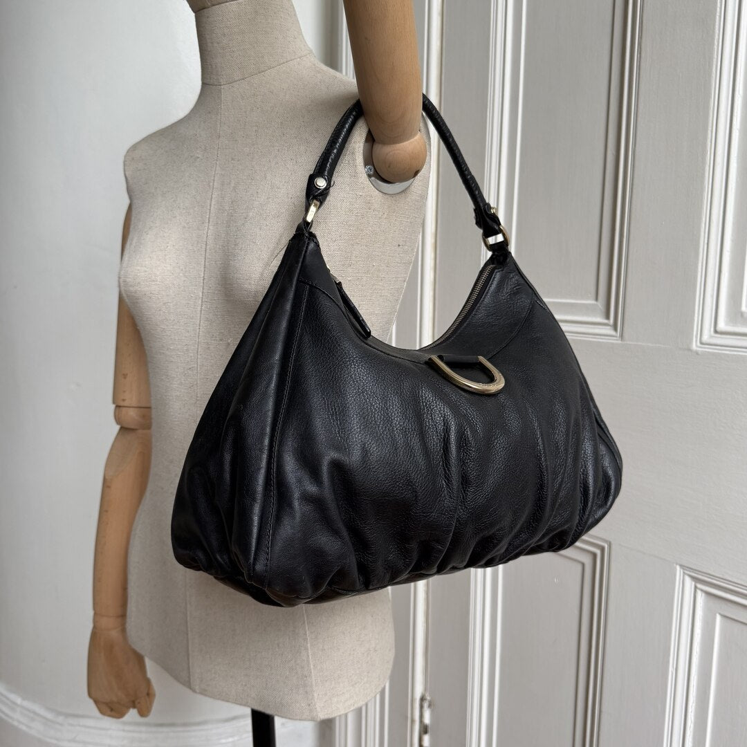 Gucci Abbey Leather Black Shoulder Bag