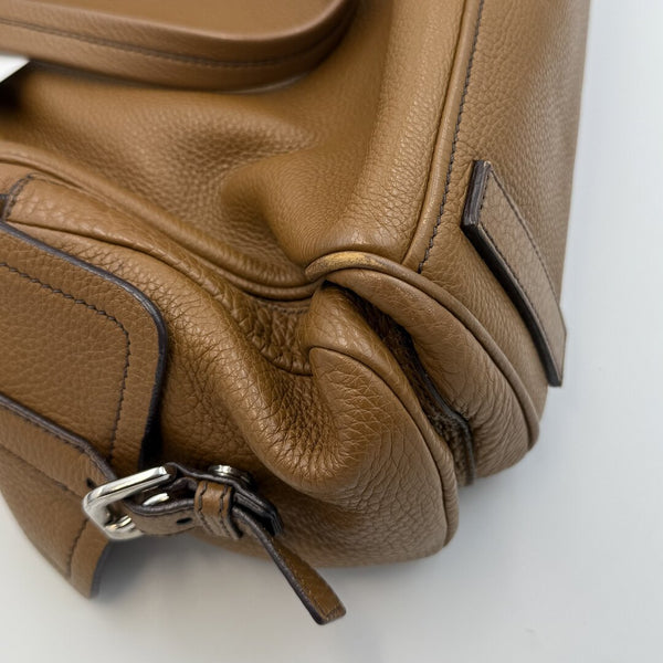 Prada Vitello Daino Leather Brown Tote Bag