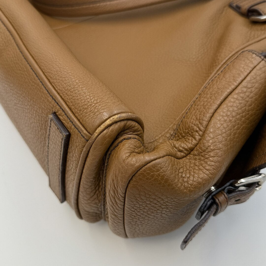 Prada Vitello Daino Leather Brown Tote Bag