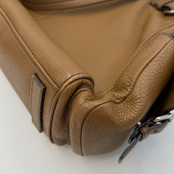 Prada Vitello Daino Leather Brown Tote Bag