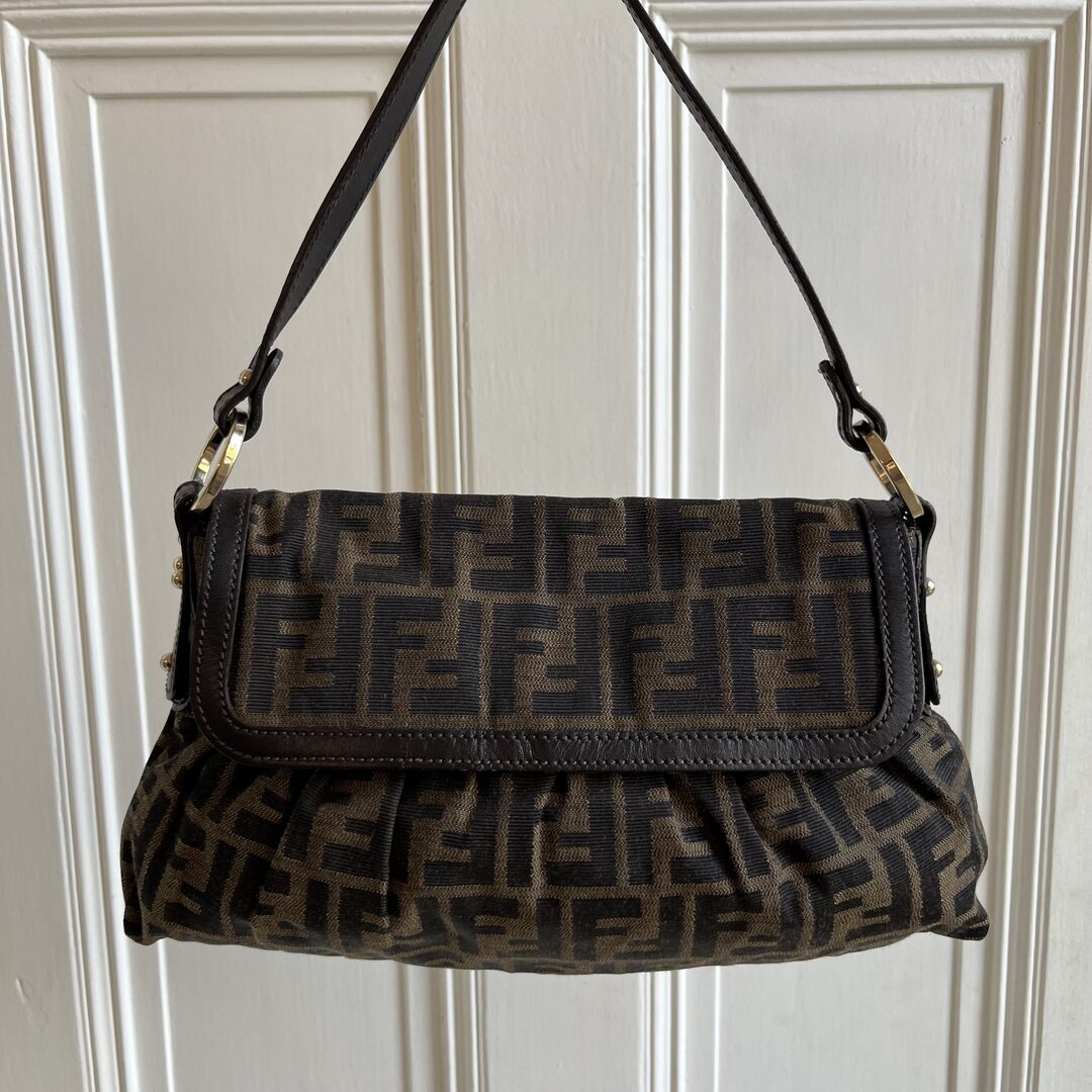 Fendi Zucca Flap Shoulder Bag