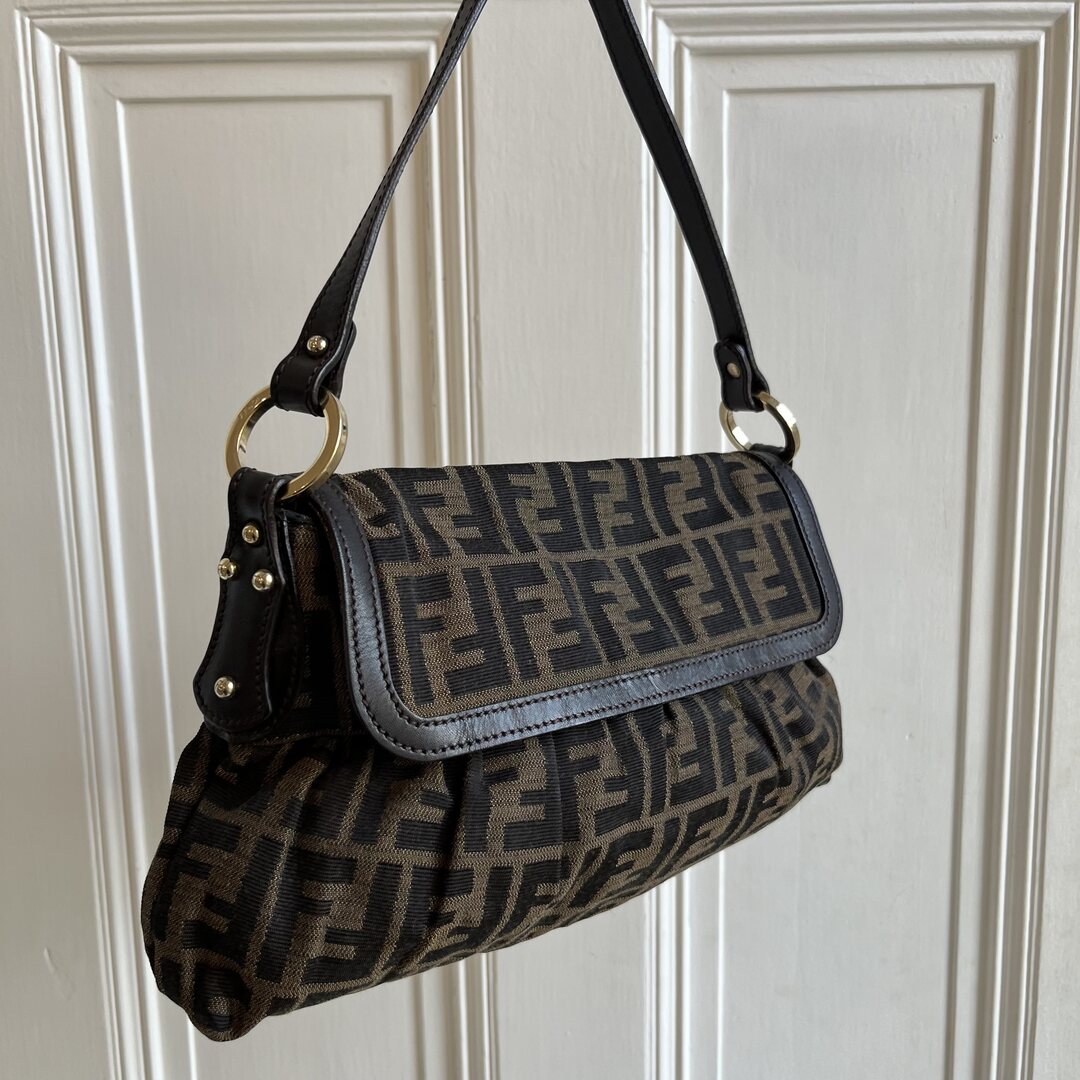 Fendi Zucca Flap Shoulder Bag