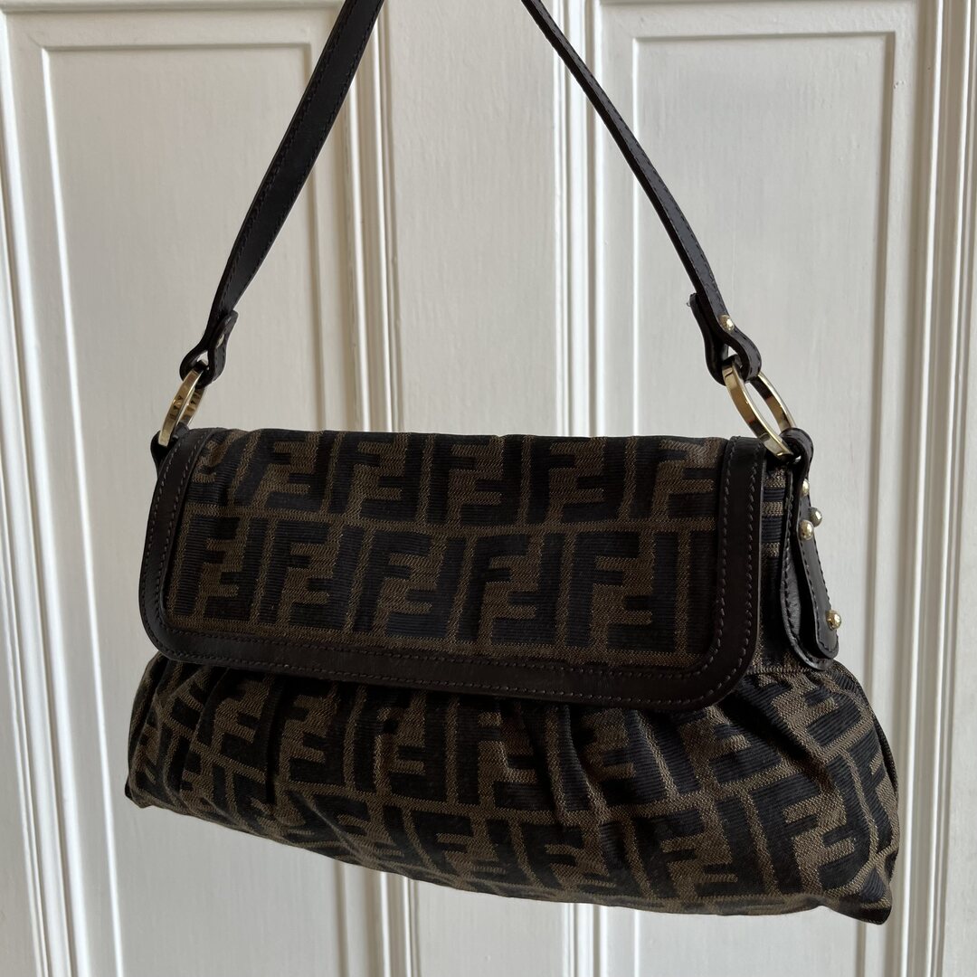 Fendi Zucca Flap Shoulder Bag
